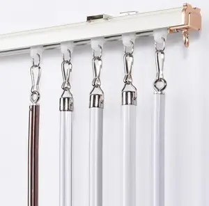 Inovaday Curtains Pull Wand Rod With Effortless Opening and Closing Drapery Sturdy Durable Aluminum Alloy & Wrought Iron 40 Inches