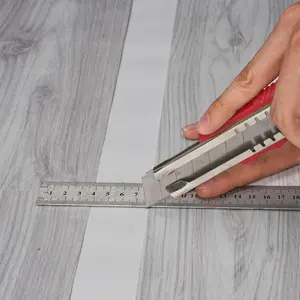 VEVOR Self Adhesive Vinyl Floor Tiles 36 x 6 inch,  , 20 Tiles 0.62mm Thick Peel & Stick, Light Gray Wood Grain DIY Flooring for Kitchen, Dining Room, Bedrooms & Bathrooms, Easy for Home Decor