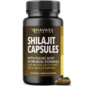 Shilajit Capsules for Men and Women - 1000mg Shilajit Extract (Standardized to 20% Fulvic Acid) - 60 Count - Shilajit Supplement Supports Heart, Immune & Healthy Aging - Vegan, Non-GMO