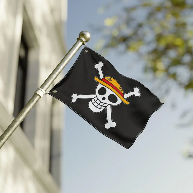 Double Sided Straw Hat Flag: Fun Party & Nautical Decor