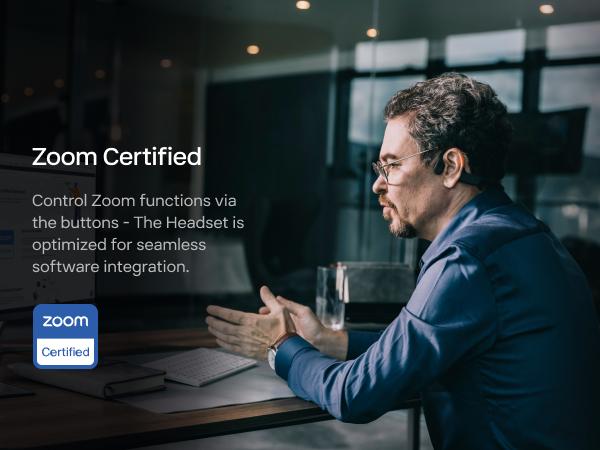 OpenComm2 UC 2025 Upgrade - Open-Ear Wireless Computer Headset with Boom Mic, Bone Conduction Bluetooth Stereo Headphones, USB-A/C Dongle Compatible with PC and Mac, Zoom Certified - C120UC