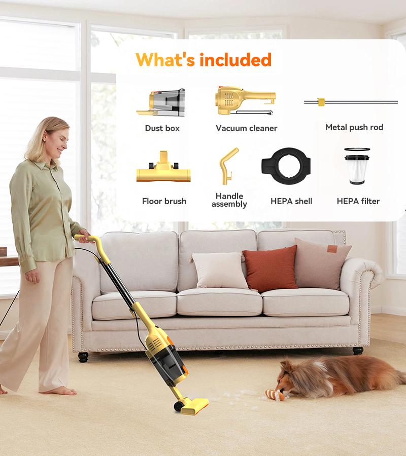 INSE R6X Corded Stick Vacuum, 15KPa Suction with 600W Motor, Ultra-Lightweight Bagless Upright Vacuum with Handheld for Home Hard Floor Carpet Pet Hair Car Cleaning home cleaning tools home appliances Yellow INSE R6X Corded Stick Vacuum, 15KPa Suction with 600W Motor, Ultra-Lightweight Bagless Upright Vacuum with Handheld for Home Hard Floor Carpet Pet Hair Car Cleaning home cleaning tools home appliances Yellow