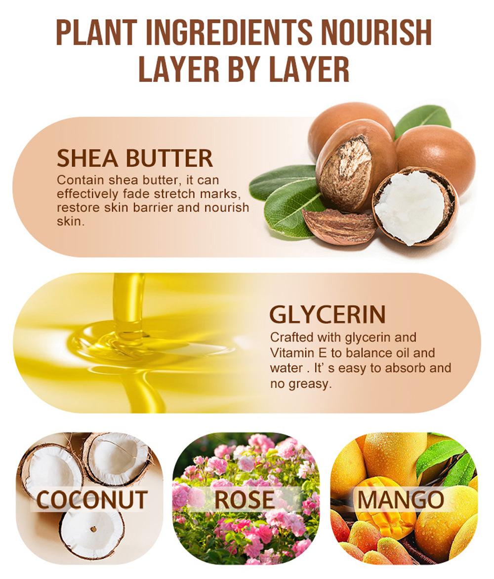 LIYALAN Coconut Rose & Mango Body Butter 7oz Each - Moisturizing & Skin Repairing Lotion for Comfortable Skin Care