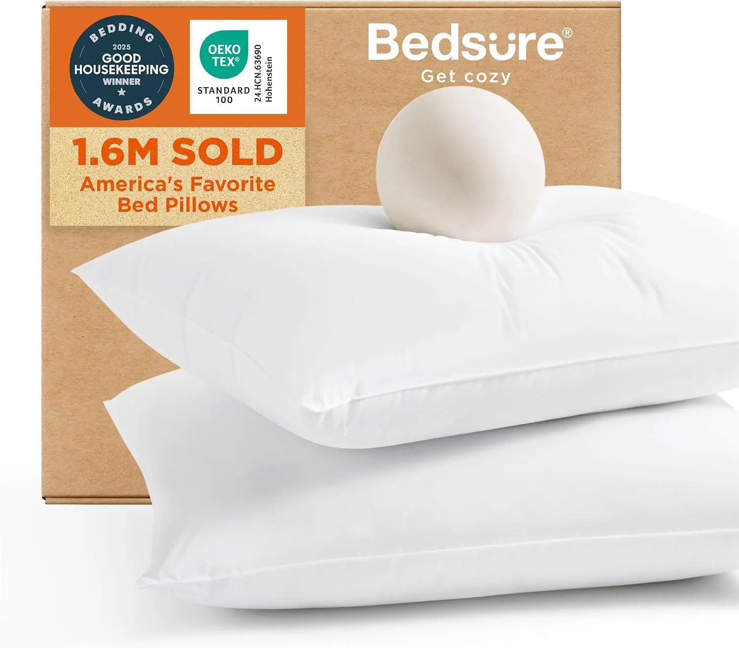 【Summer Sale Deals】Bedsure  Pillows Set of 2 for Sleeping - Soft and Supportive, Hotel Quality, Original Down Alternative Filling for Side, Back Sleepers