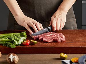 FOHERE Knife Set with Block 13 Pieces Stainless Steel Knife Sets for Kitchen with Built-in Sharpener Sharp Kitchen Knife Block Set with Granite Pattern, Anti-slip Handle Rust Resistant,Black Granite