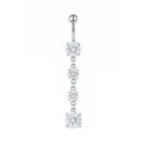 EVRY JEWELS Women's Hypoallergenic Twinkle Drop Belly Ring