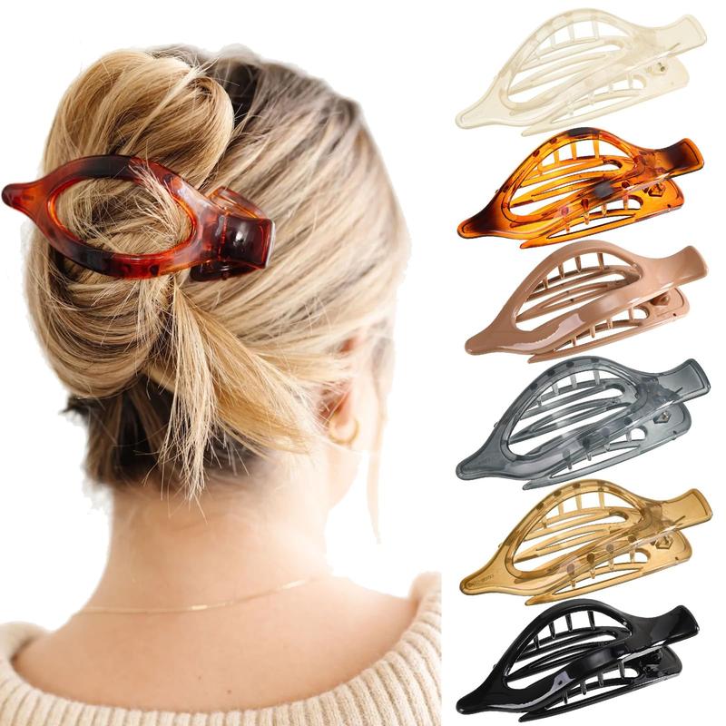 AWAYTR Flat Claw Clips Elegant French Concord Hair Clips Side Slide Duckbill Clips for Women Girls Strong Hold No Slip Grip Thick or Thin Hair 6Pcs/Set TikTokShopBlackFriday