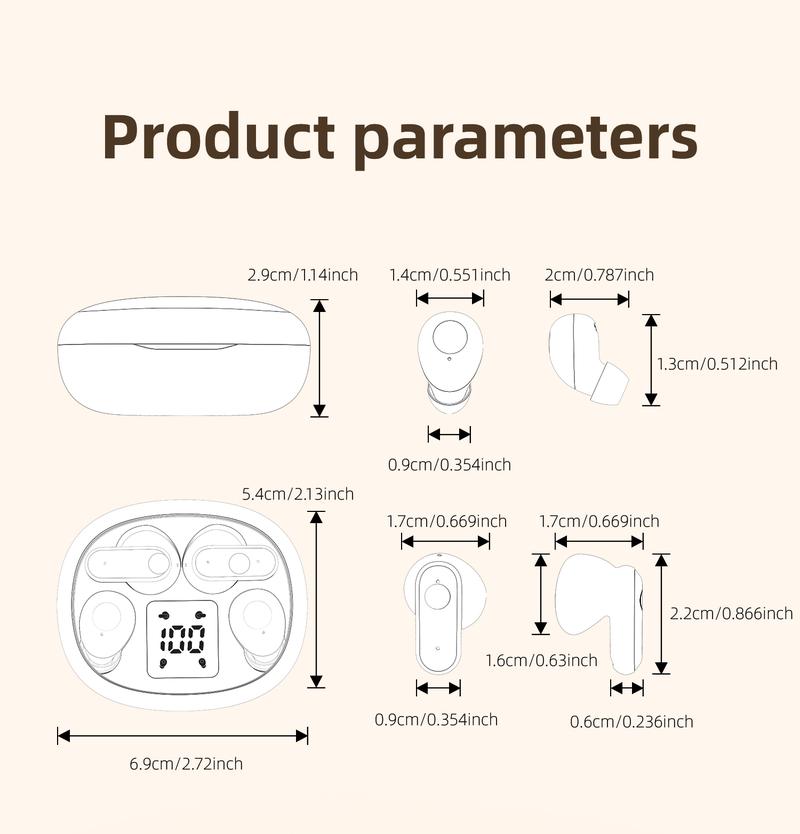 4-in-1 wireless earphones with LED display, stereo sound system, long battery life, transparent shell, couple's game gift, electronic earphones Earbud Wireless In-Ear Bluetooth Earphones 4-in-1 wireless earphones with LED display, stereo sound system, long battery life, transparent shell, couple's game gift, electronic earphones Earbud Wireless In-Ear Bluetooth Earphones