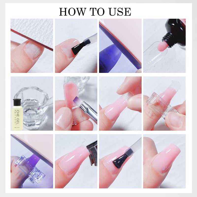 Poly Nail Extension Gel Kit Starter-3 Colors Skin Tone Nude Brown Series Builder Nail Gel All In One Kit With 6W Nail Lamp And Complete Poly Nail Art Tools For Beginner Gifts