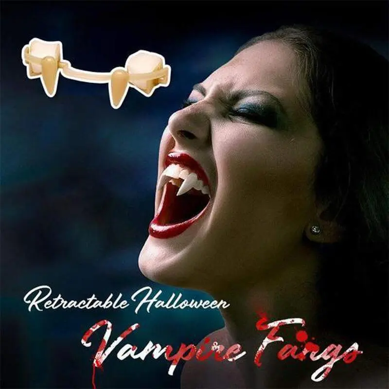Retractable vampire teeth