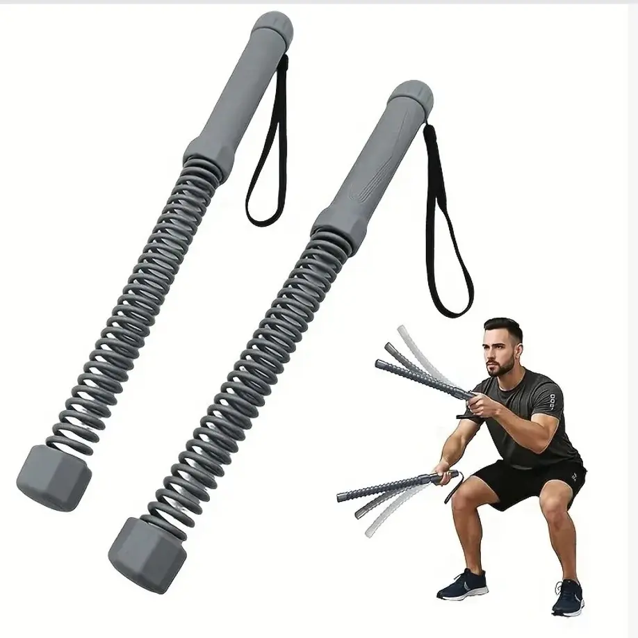 Dual Spring Power Twister Bar Full Body Strength Training Equipment Portable Home Workout Stick for Arms Chest Shoulder Leg Exercise detachable design fitness