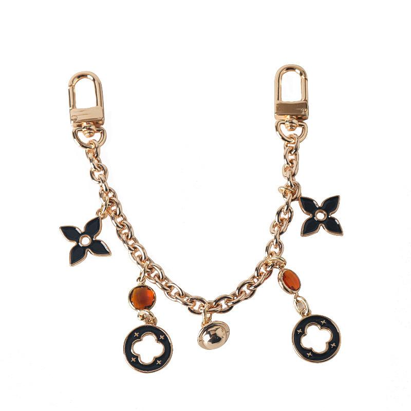 Black and White Pink Lucky Clover&Golden Ball&Fox Pendant Bag Decorative Chain, Valentine's Day Gift, Mother's Day Gift Fashion Accessories Charm