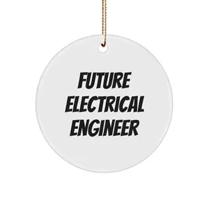 Funny Electrical Engineer Gifts for Him from Friends, Circle Ornament, 'Future Electrical Engineer' Quote, Christmas Unique Gifts for Men, Colleagues
