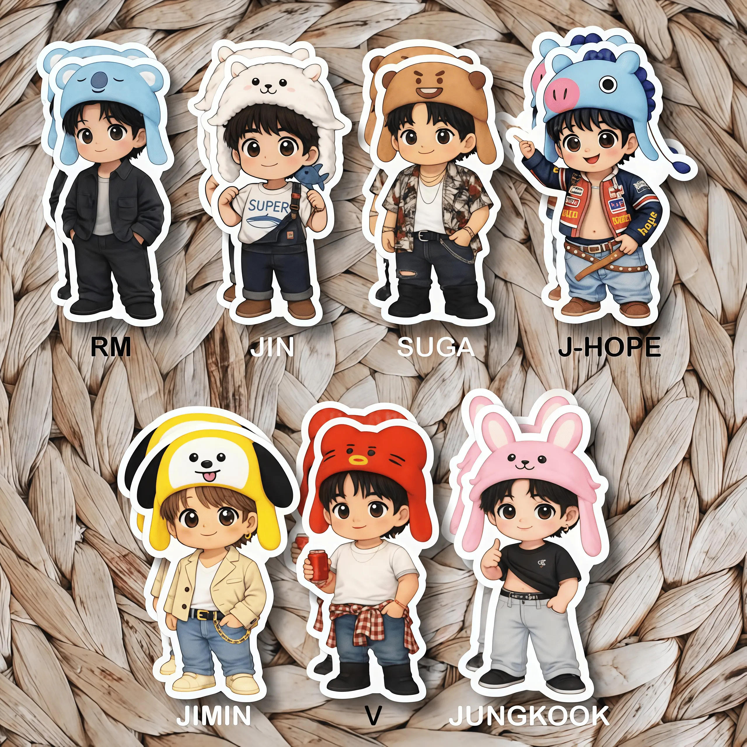 Chibi Sticker Cute Collectible Decals for Bags Phones Journals, Trendy Music Lover Aesthetic Gift