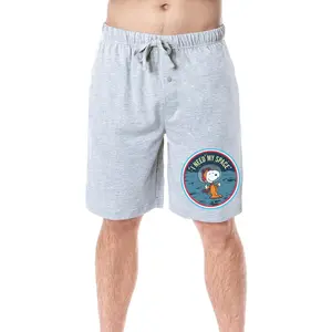 Peanuts Mens' Snoopy I Need My Space Character Sleep Pajama Shorts