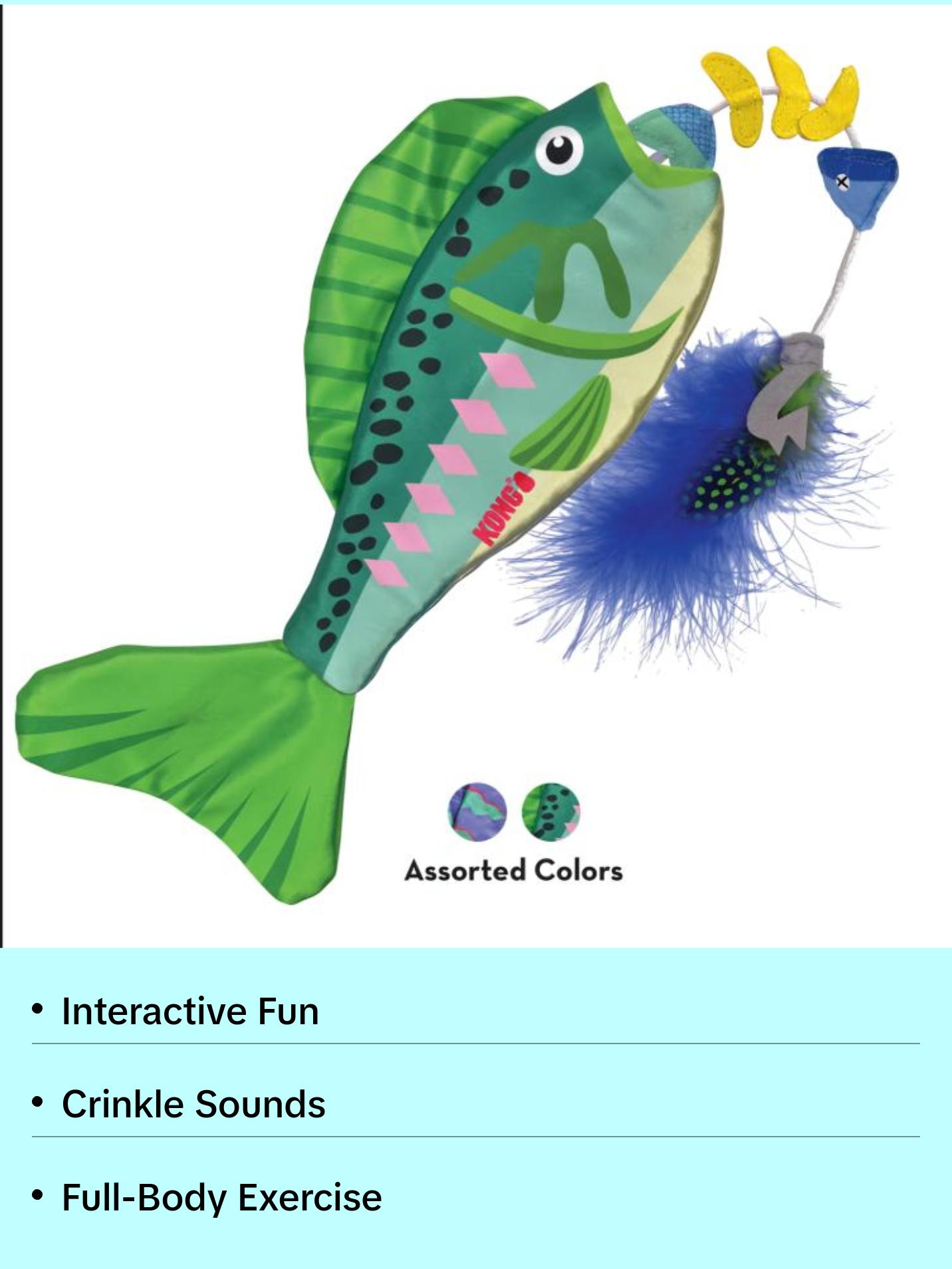 KONG Wrangler Angler Fish Cat Toy - Interactive Play and Durable Design for Cats