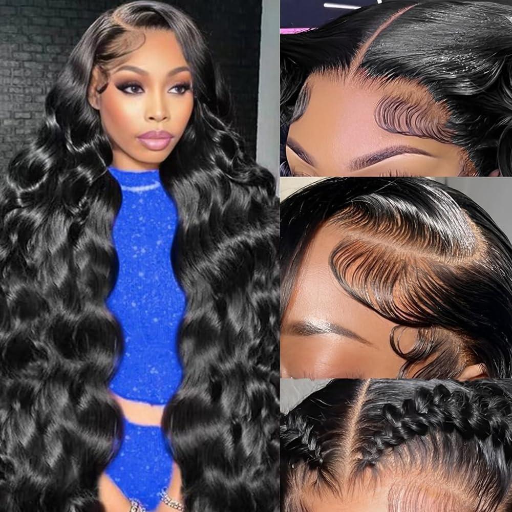 13x6 Straight Lace Front Wigs Human Hair For Women Pre Plucked HD Transparent Body Wave Lace Frontal Wigs For Women 180% Density 13x6 Straight Lace Front Wigs Human Hair For Women Pre Plucked HD Transparent Body Wave Lace Frontal Wigs For Women 180% Density