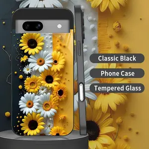Cottagecore Sunflower Phone Case Aesthetic Yellow Daisy & Floral Black Cover for Google Pixel 7  --975