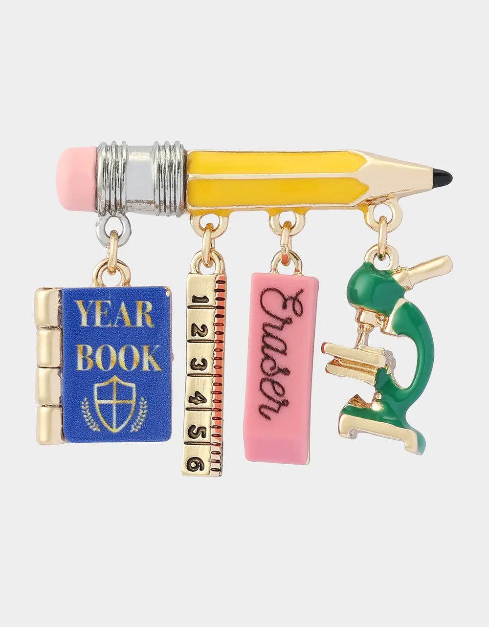 SCHOOL SUPPLIES BROOCH MULTI