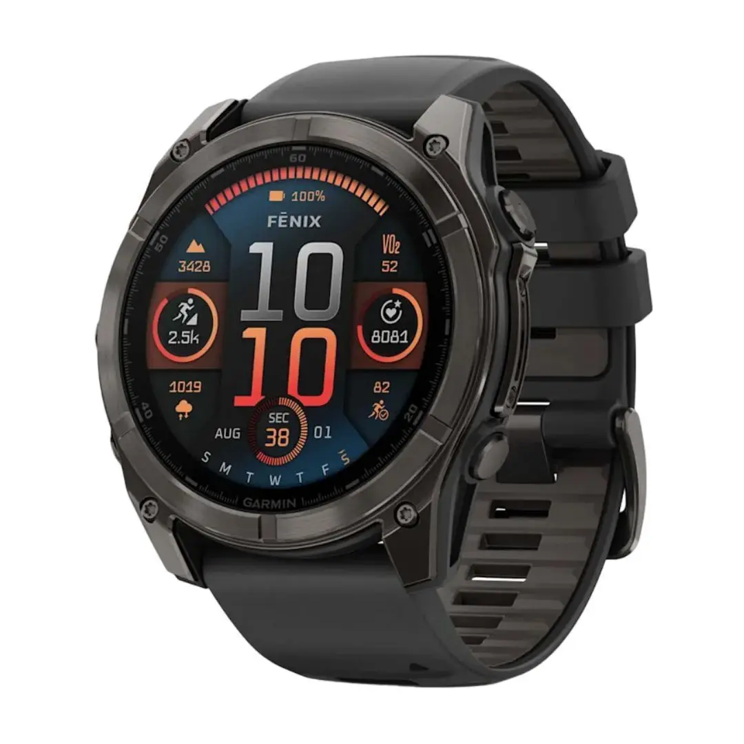 Garmin Fenix 8 Sapphire 51mm Wearable GPS Smartwatch - 1.4-in AMOLED Touchscreen, Metal Build, Workout-Ready, Phone Connectivity, Integrated Speaker, Navigation, Hiking, Athletic Wearable Tech (Black and Pebble Gray)