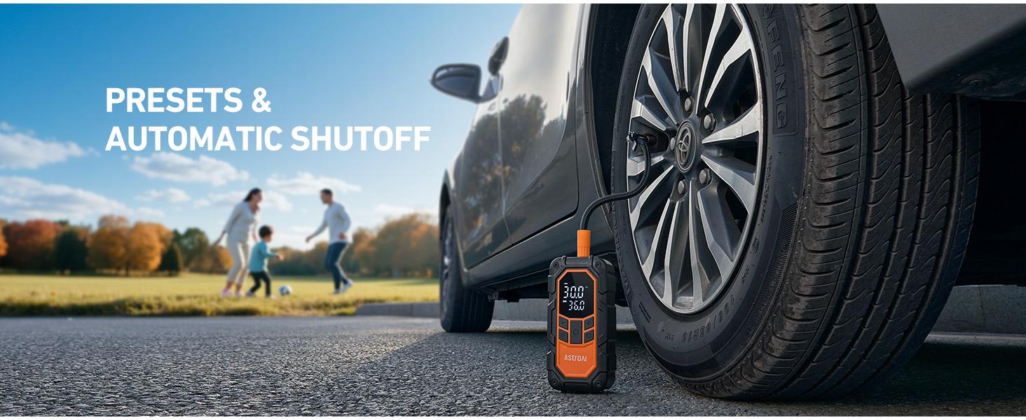 AstroAI S8 Air Nano Jump Starter with Air Compressor, 1500A Peak Car Battery Jump Starter Portable (6.0 Gas/3.0L Diesel) with 150PSI Auto-Shutoff Tire Inflator, 12V Battery Charger Booster(Orange)