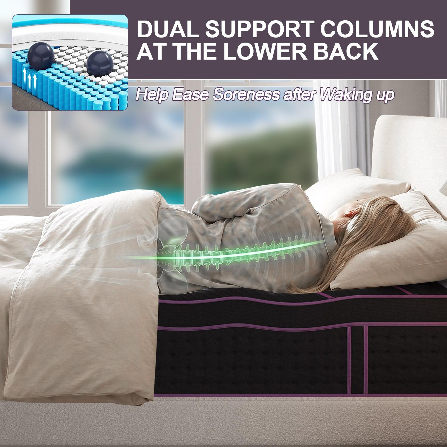 12/14 Inch Gel Memory Foam Mattress Hybrid Pocket Spring Twin Full Queen King Bed Mattress In A Box, Euro Top Medium Firm For Back & Lumbar Support, Individual Pocket Spring Bed For Motion Isolation & Fiberglass Free