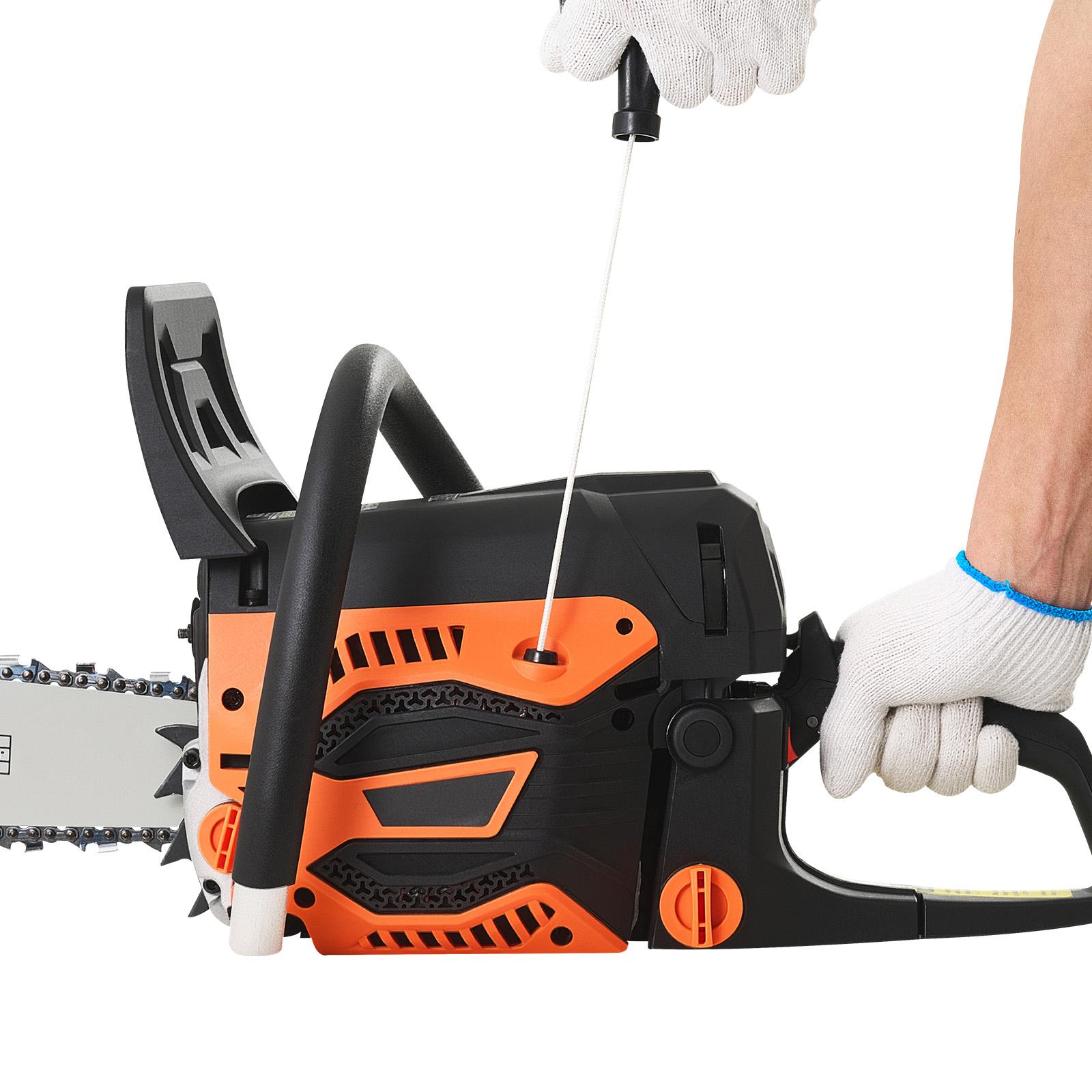 20 inch 62CC Gas Powered Chainsaw, 3.8 HP 2 Stroke Engine Gas Power Chainsaws with Non-Slip Handle, Gas Chainsaws with Dual Fuel Tanks, For Wood Cutting, Tree Trimming, and Land Clearing