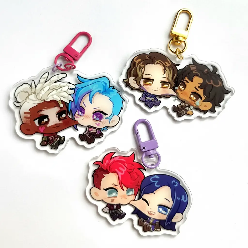 Arcane Jayvik, Caitvi, TimeBomb Keychain Acrylic Charms, Unique Keychains for Personal Style, Cute Keychains for Bags and Keys, Durable, Lightweight and Perfect for Personal Style, Collecting and Gifting