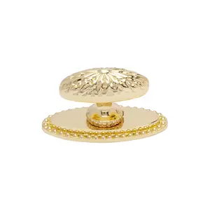 Utopia Alley HW352GD Megan Cabinet Ring Pull Knob - Decorative Cabinet Drop Pull Knobs for Cabinets and Drawers - Vintage Cabinet Hardware with Hand Finished Polished Gold - Metal Drawer Pull Knobs 1.9"