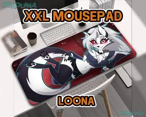 [2 Versions] Helluva Boss Loona Mouse Pad Gaming Desk Mat Wolf Deskmat Gift for Gamers and Office