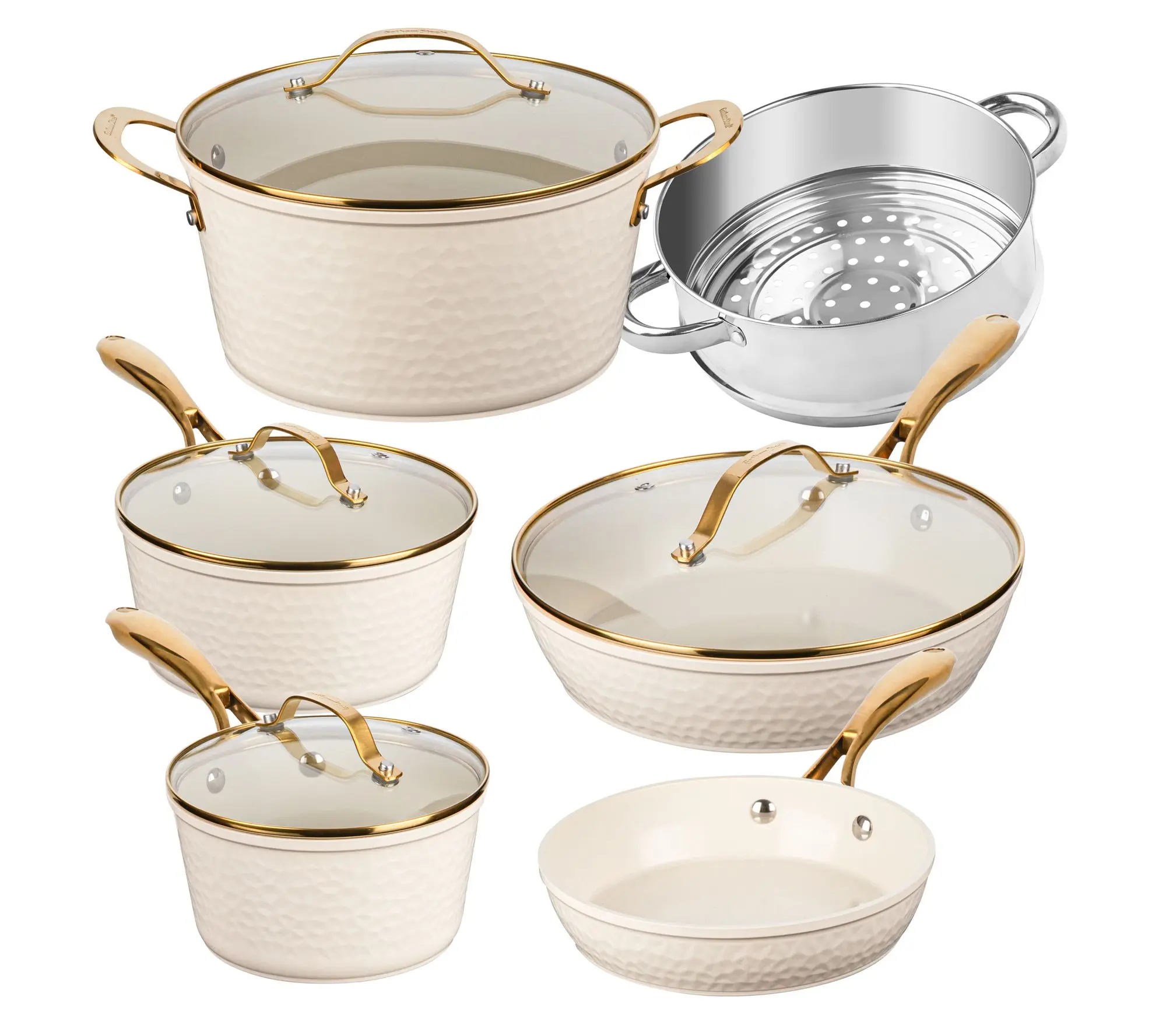 Gotham Steel 10-Piece Hammered Nonstick Ceramic Cookware Set