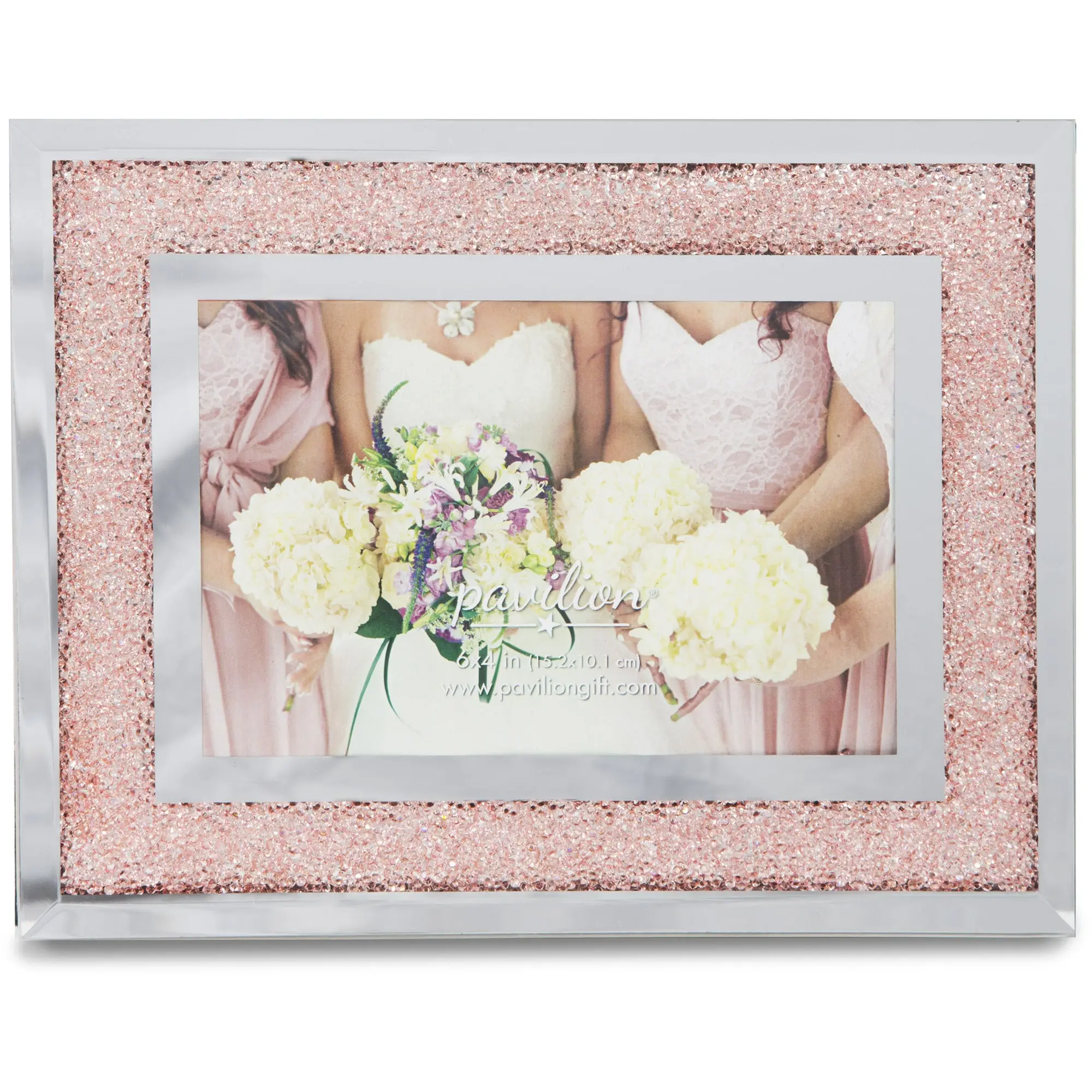 Pink Crystal 9.25" x 7.25" Frame (Holds 6" x 4" Photo)
