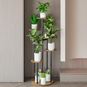 SUOERNUO Plant Stand Indoor 6 Tier 9 Potted Multiple Flower Pot Holder Round Planter for Patio Garden Balcony Living Room Corneren Plants To Bloom Beautifully Space-Saving Design