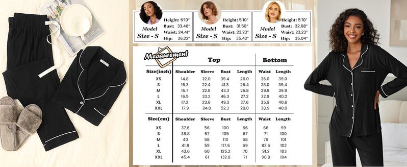 EKOUAER Women'S Long Sleeved  Soft Casual Set S-Xxl, Cute, Elastic, Comfortable Clothes