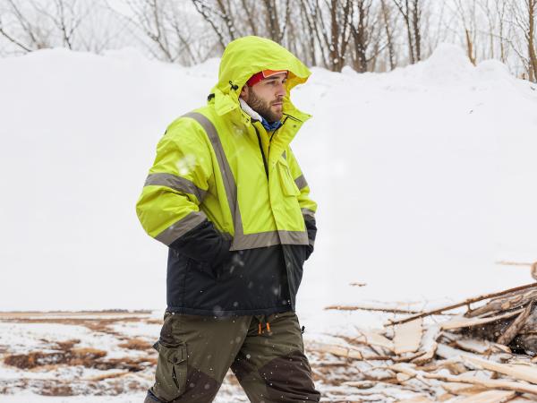 toolant Warm Safety Jackets for Men, High Visibility Reflective Work Jackets, Waterproof Construction Coats for Cold Weather