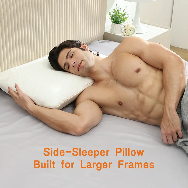 Prime Sleep Non-Sagging Memory Foam Pillow, Designed for Broad Shoulders—A cervical pillow that provides firm support for larger builds, helping to align the spine, relieve neck pain, and promote restful sleep,Big guy pillow