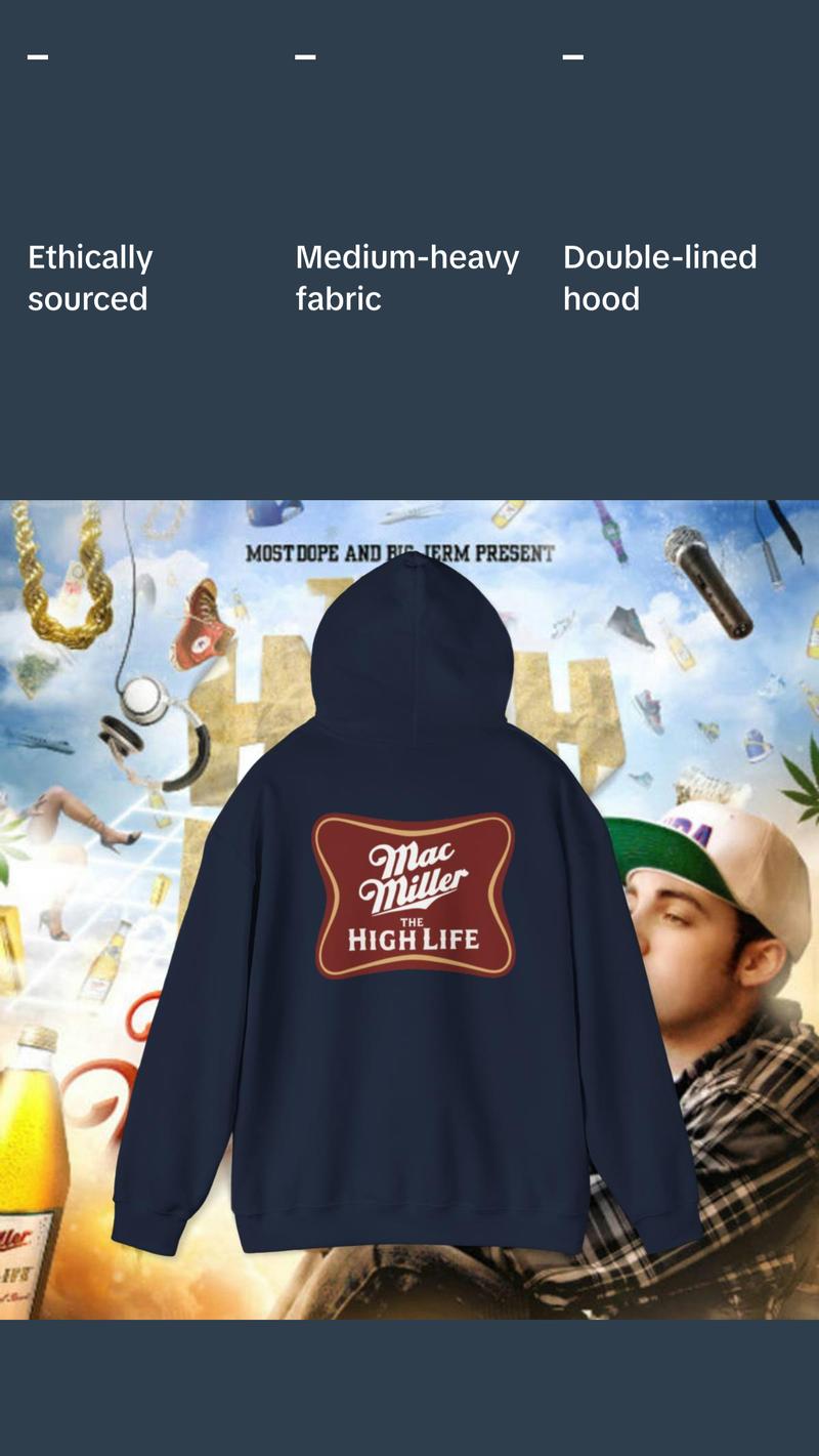Mac Miller The High Life Front and Back Print Hoodie