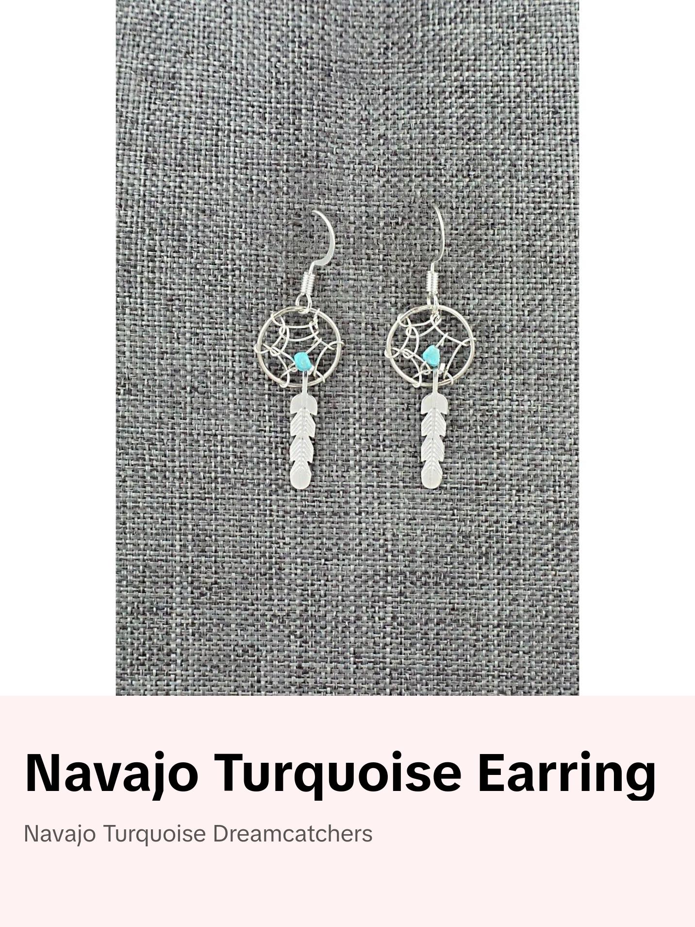 Turquoise & Sterling Silver Earrings - Helena Yazzie