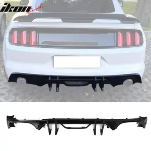 2015-2017 Ford Mustang Speed Style Rear Diffuser Bumper Gloss Black PP