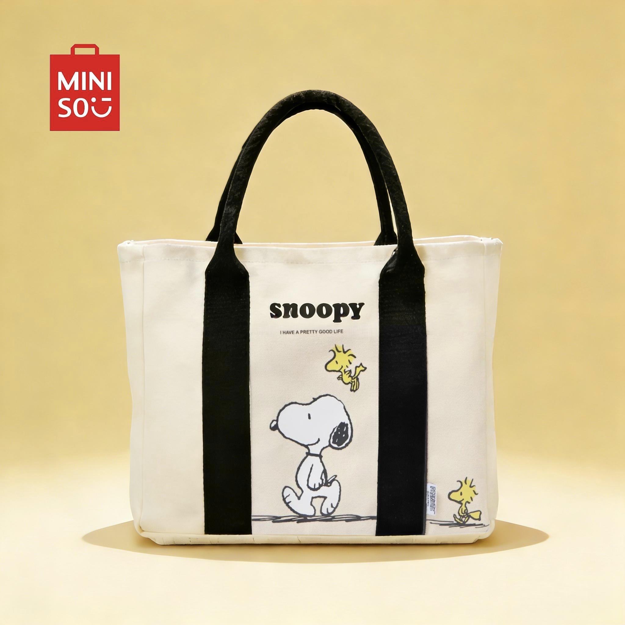 Snoopy Summer Adventure Series Off- Lightweight Portable,Reusable Daily Bag,White Tote Bag Cute Holiday Bag for Boys & Girls