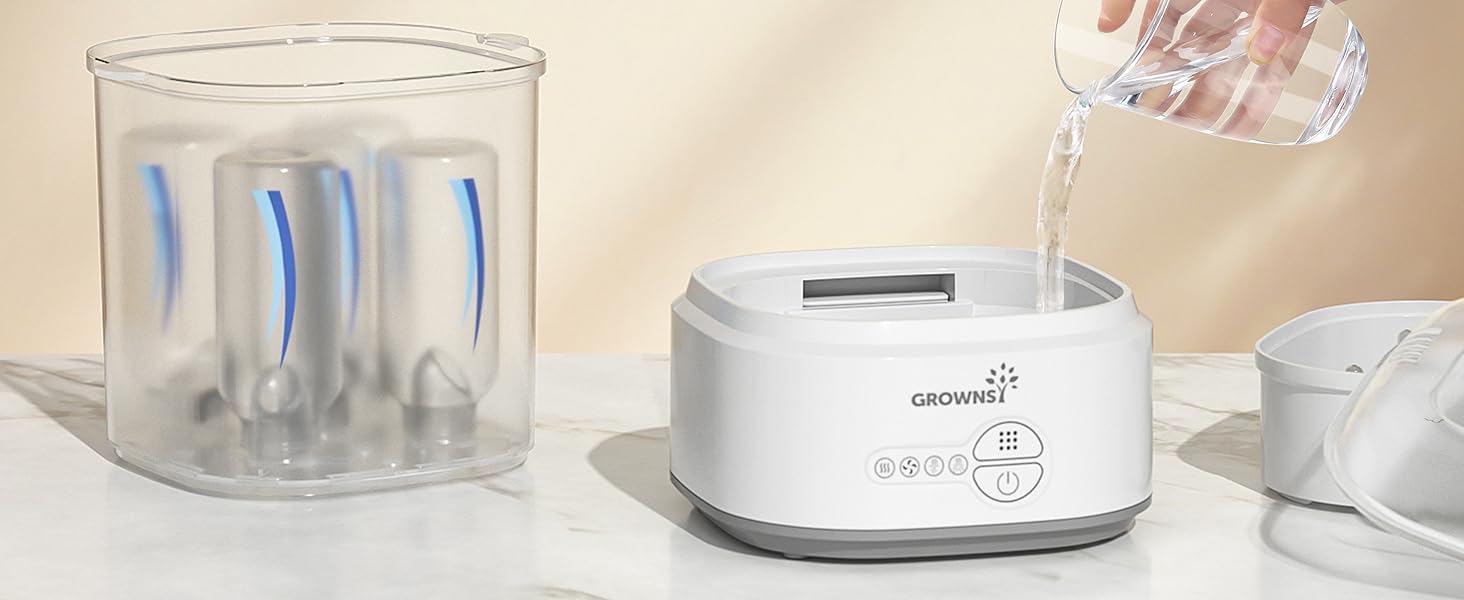Grownsy Bottle Sterilizer and Dryer, Compact Electric Steam Baby Bottle Sterilizer, Bottle Sanitizer for Baby Bottles, Pacifiers, Pump Parts，Baby Product bottle washer./916
