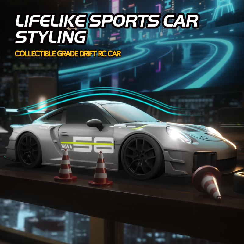 RC Drift Racing Car，PORSCHE 911 GT2 ，1:24 Scale，4WD High-Speed,Free Drift Tires & Traffic Cones，Rechargeable Dual Tires,2.4GHz Anti-Interference Multi-Car Perfect Gift for Kids Adults Fun Birthday Christmas Surprise