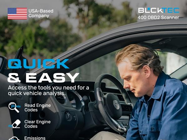 BLCKTEC 400 OBD2 Scanner - Works for All OBD Compliant Cars 1996 & Newer - Car Code Reader & Scan Tool - Helps Fix Check Engine Light Issues & More