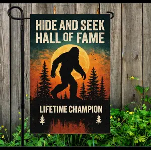 Bigfoot Yard Flag Decor