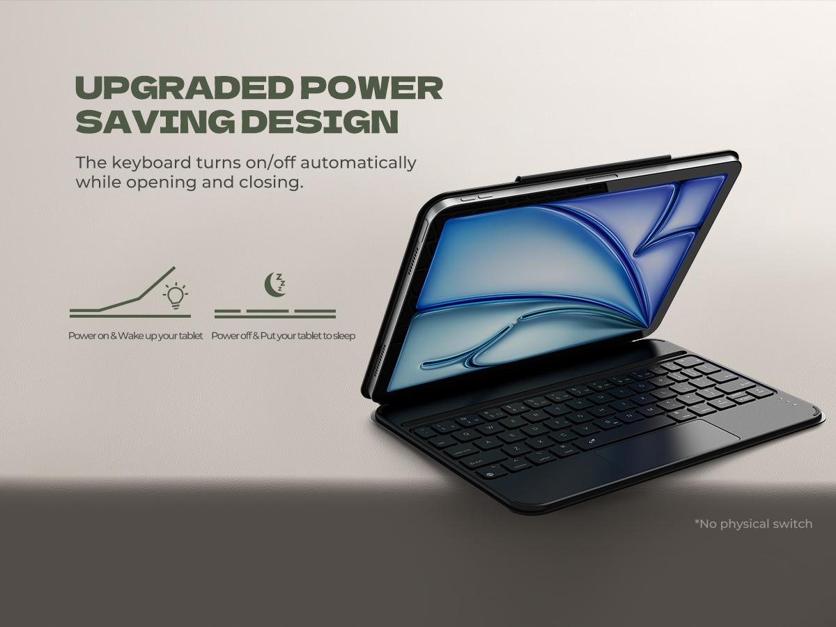 Dexnor Keyboard Case for iPad Air 11 inch (M3 2025/M2 2024) & iPad Pro 11 (4th/3rd/2nd/1st Gen) & iPad Air 5th/4th Gen Case with Keyboard Ultra-Thin Magnetic Detachable Trackpad Backlit