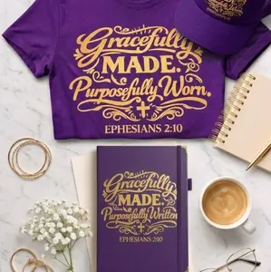 Gracefully Made Purpose Collection Bundle | Christian Faith Shirt, Trucker Hat & Journal Set