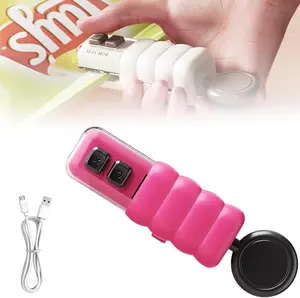 Mini snack bag sealing machine,3 in 1 heat USB rechargeable snack bag selaer,Upgraded Mini Bag Sealer with Cutter and Magnet and Open Bottle,plastic bag resealing machine,Portable Food Preserver