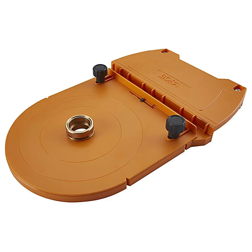 Bora 542005 Multi-Size Straightedge Router Guide with Brass Component, 1 Porter Cable Bushing, 1/4" 3/8" or 1/2" Adjustable Bits, Large Plate, WTX Clamp Edge Saw Guide Compatibility, Easy Mounting for Perfect Snug Cut, 1/4" 3/8" Or 1/2" Router Bit