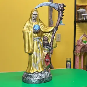 Santa Muerte statue Gold 13 inch charged curada