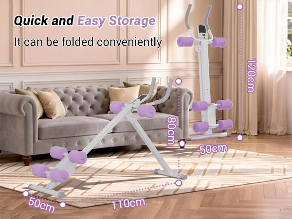 UMAY Ab Workout Machine, Adjustable Ab Trainer for Abs Workout at Home Gym, Foldable, Knee Protection, Abdominal Trainer for Stomach Workout